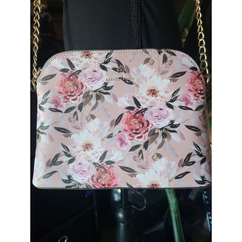 Nanette Lepore Floral Dome Satchel Crossbody Shoulder Bag NWOT